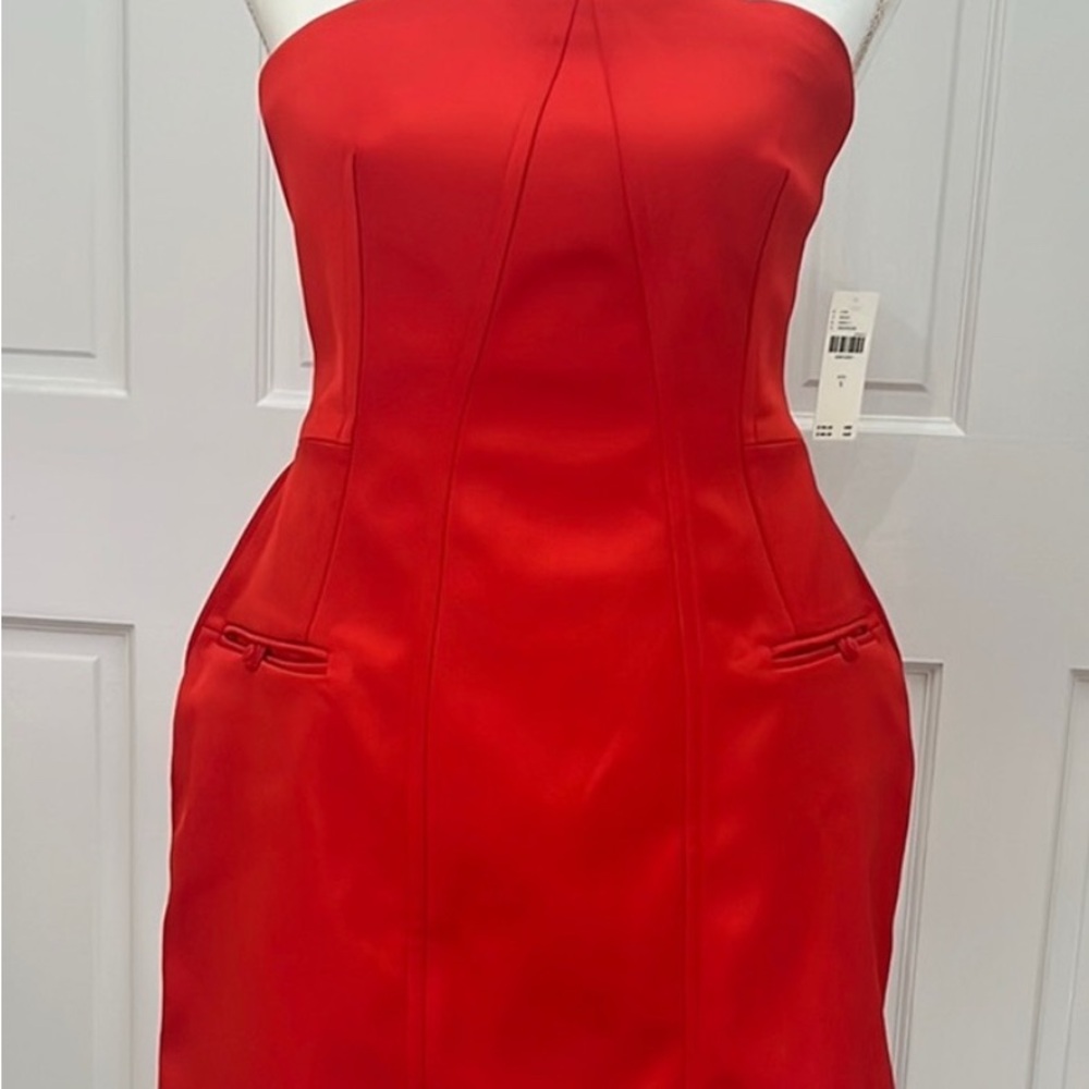 Anthropologie Vibrant Red/Orange Mini Dress